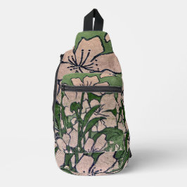 Roze Bloesem Groen Sling Bag