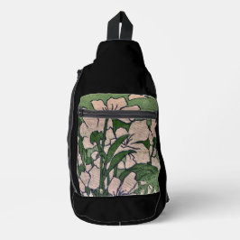Roze Bloesem Groen Sling Bag