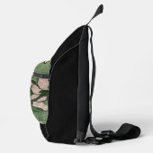 Roze Bloesem Groen Sling Bag (Rechts)