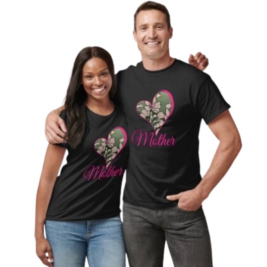 Roze Bloesem Groen T-shirt
