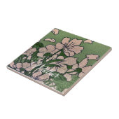 Roze Bloesem Groen Tegeltje (Zijkant)