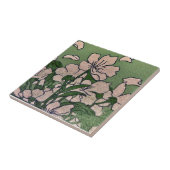 Roze Bloesem Groen Tegeltje (Zijkant)