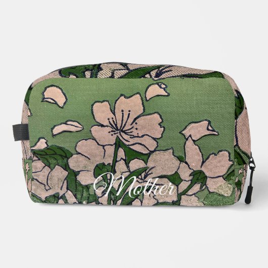 Roze Bloesem Groen  Toilettasje (Voorkant)