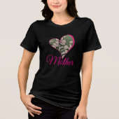 Roze Bloesem Groen Tri-Blend Shirt (Voorkant)