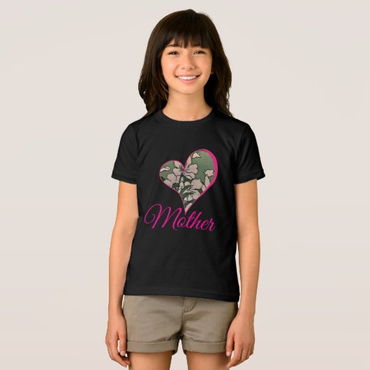 Roze Bloesem Groen Tri-Blend Shirt (Voorkant volledig)