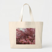 Roze bloesem grote tote bag (Voorkant)