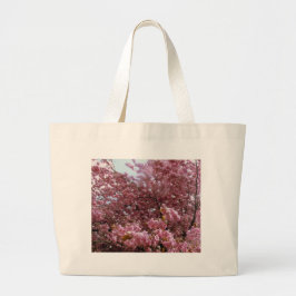 Roze bloesem grote tote bag