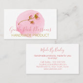 Roze bloesem handgemaakte zeepwasser visitekaartje (Voorkant / Achterkant)
