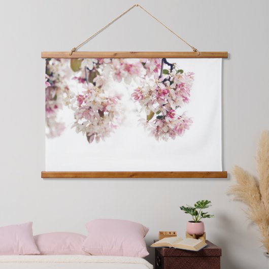  roze bloesem hangend wandkleed (Slaapkamer)