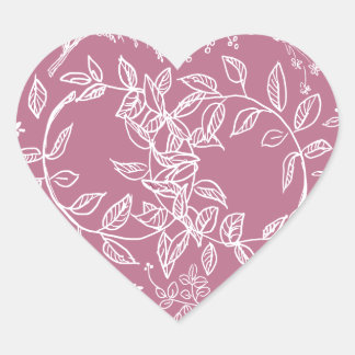 Roze bloesem hart sticker