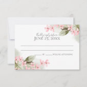 Roze Bloesem Huwelijksreactie Kaart (Voorkant)