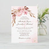 Roze bloesem in één Christelijk huwelijk Kaart (Staand voorkant)