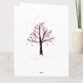 Roze bloesem in liefhebbend geheugensympathie kaart (Achterkant)