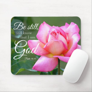 Roze bloesem is nog steeds psalm 46:10 muismat
