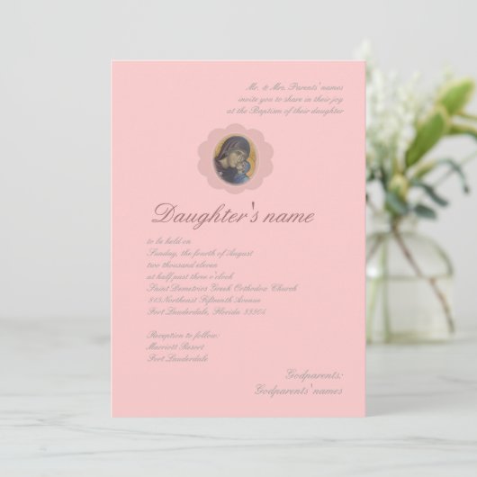 Roze bloesem kaart (Staand voorkant)