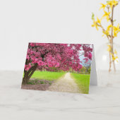 Roze Bloesem Kaart (Gele Bloem)