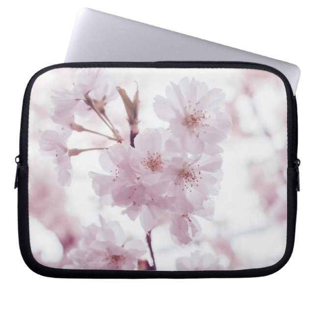 roze bloesem laptop sleeve (Voorkant)