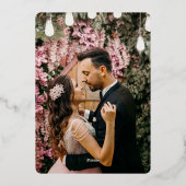 Roze bloesem lente avond viering goud folie uitnodiging (Achterkant)