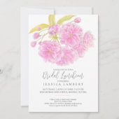 Roze bloesem lente bloemenbruids luncheon douche kaart (Voorkant)