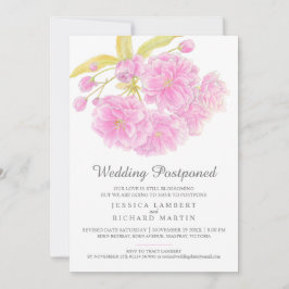 Roze bloesem lente bruiloft uitgesteld herziene da kaart