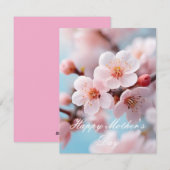 Roze Bloesem Magie  Feestdagenkaart (Voorkant / Achterkant)