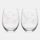 Roze Bloesem Magie   Wijnglas Zonder Voet (Achterkant)