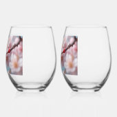 Roze Bloesem Magie   Wijnglas Zonder Voet (Links)