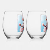 Roze Bloesem Magie   Wijnglas Zonder Voet (Rechts)