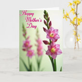 Roze Bloesem Moeders Kaart (Gele Bloem)