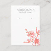 Roze Bloesem Oorbel Display Kaart Visitekaartje (Voorkant)