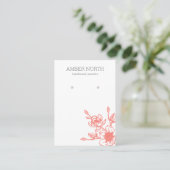 Roze Bloesem Oorbel Display Kaart Visitekaartje (Staand voorkant)