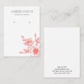 Roze Bloesem Oorbel Display Kaart Visitekaartje (Voorkant / Achterkant)