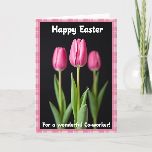 Roze Bloesem Pasen Kaart (Voorkant)
