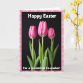 Roze Bloesem Pasen Kaart (Gele Bloem)