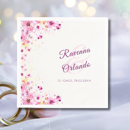 Roze Bloesem Pioen Roos Romantiek Kunst Bruiloft Servet