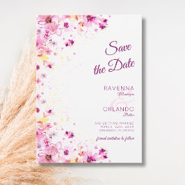 Roze Bloesem Pioen Roos Romantische Kunst Trouwen Save The Date