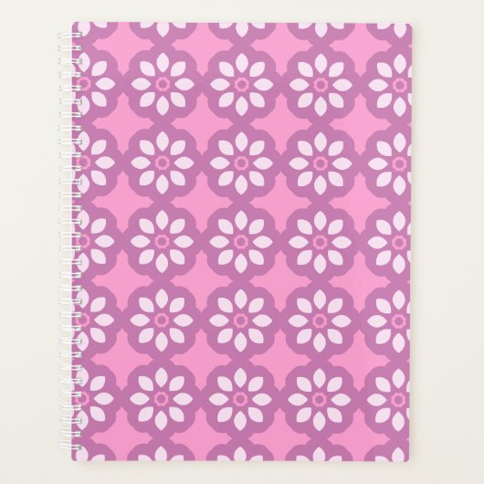 Roze Bloesem Retro Planner (Voorkant)