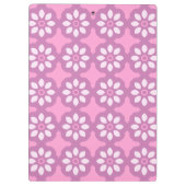 Roze Bloesem Retro Tegels Patroon Klembord (Achterkant)