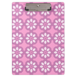 Roze Bloesem Retro Tegels Patroon Klembord