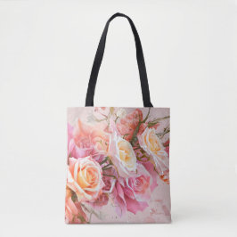 Roze Bloesem Rozen Waterverf Schilderij #3 Tote Bag