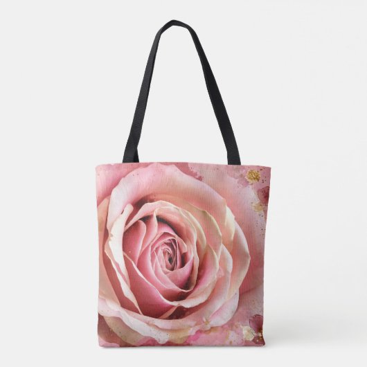 Roze Bloesem Rozen Waterverf Schilderij #5 Tote Bag (Achterkant)