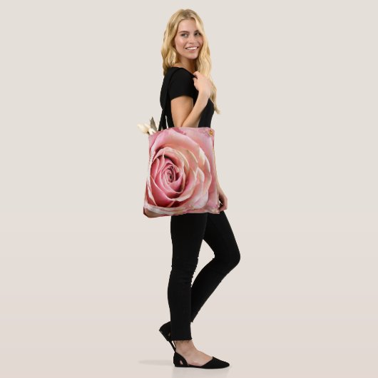 Roze Bloesem Rozen Waterverf Schilderij #5 Tote Bag (Op model)