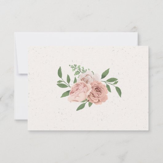 Roze Bloesem Salie Groene bladeren Bedankkaart (Achterkant)