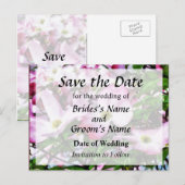 Roze Bloesem Save the Date Aankondigingskaart (Voorkant / Achterkant)