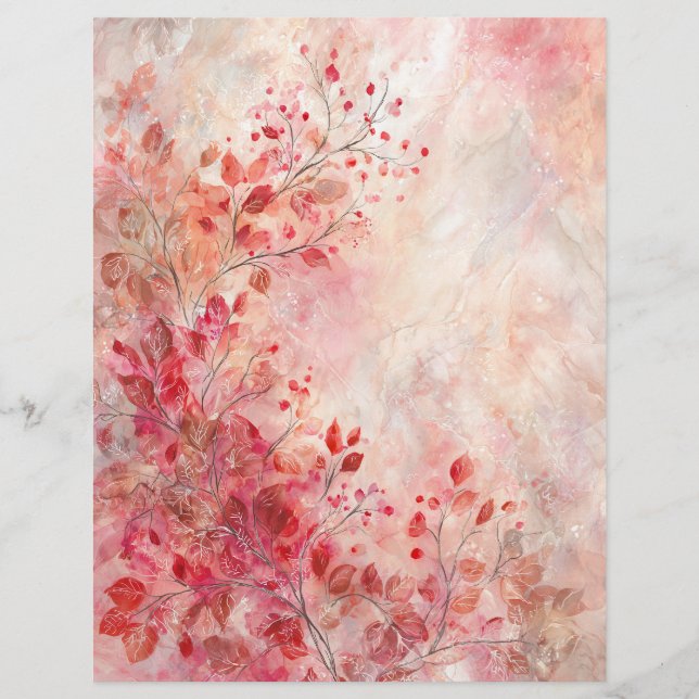 Roze Bloesem Schrijfpapier/Scrapbookingpapier Briefhoofd (Voorkant)