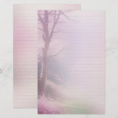 Roze Bloesem Schrijfpapier & Tijdschrift Ephemera Briefpapier (Voorkant / Achterkant)