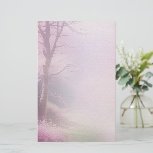 Roze Bloesem Schrijfpapier & Tijdschrift Ephemera Briefpapier (Staand voorkant)