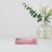 Roze bloesem - Skinny Mini Visitekaartje (Staand voorkant)