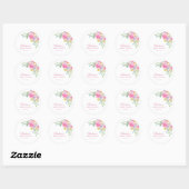 Roze Bloesem Tuin Thee Party Bloem Bruiloft Feestj Ronde Sticker (Vel)