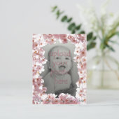 Roze bloesem Uitnodigingen Aangepaste RSVP-kaarten (Staand voorkant)